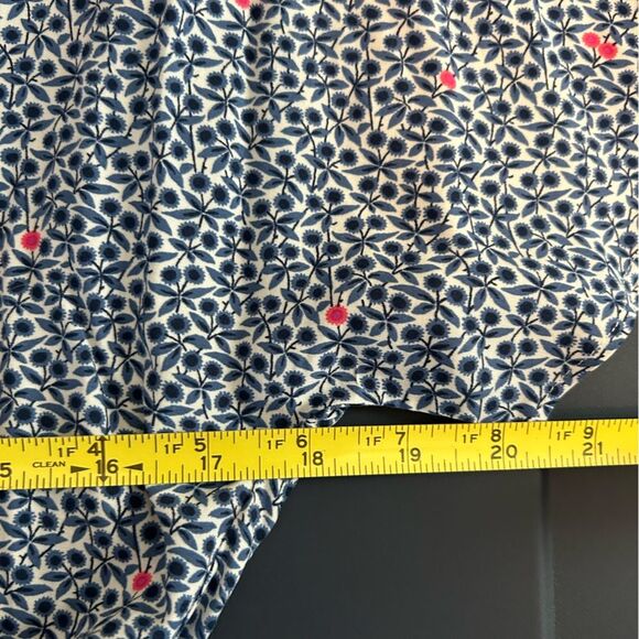 J. Crew Mercantile Blue Floral Ruffle Hem Faux Wrap High-Low Dress Size Medium - Picture 8 of 9